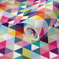 Triangle rainbow mosaic seamless pattern abstract geometry background