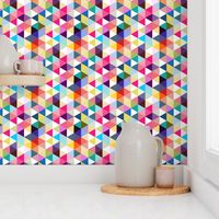 Triangle rainbow mosaic seamless pattern abstract geometry background