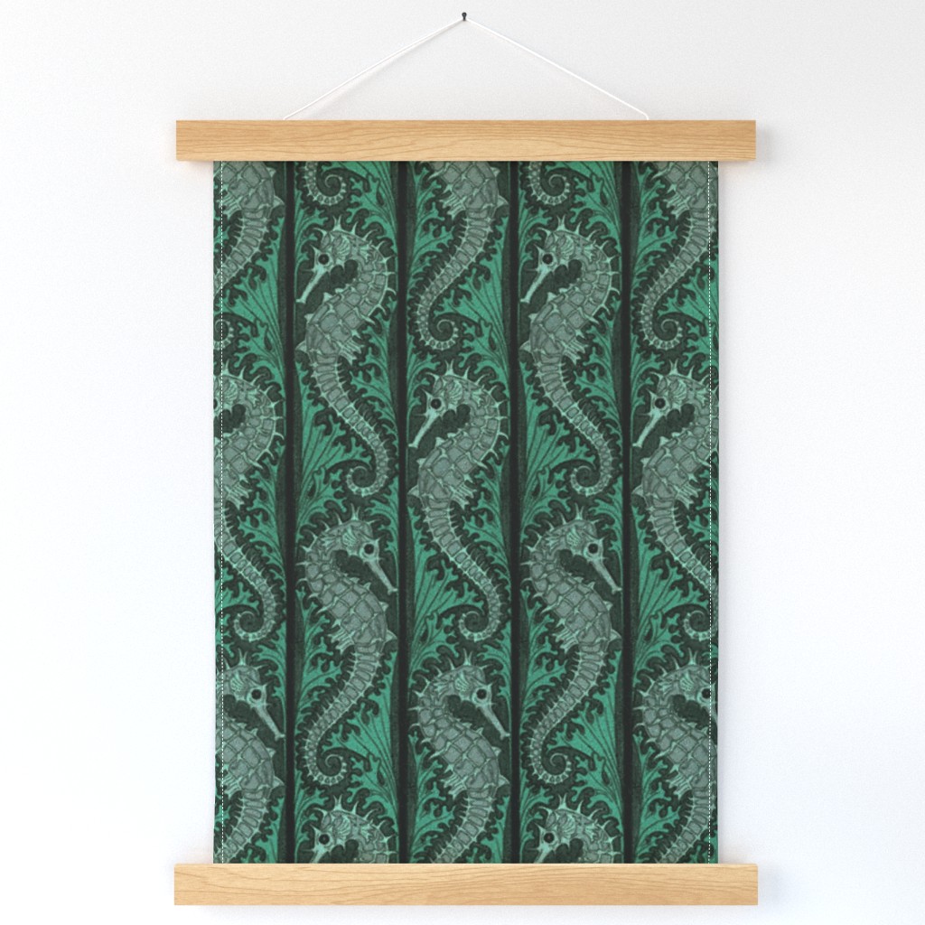 Seahorse Stripe Mosaic Emerald Grey ~ Medium