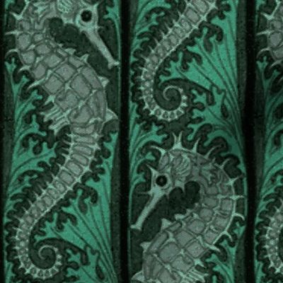 Seahorse Stripe Mosaic Emerald Grey ~ Medium