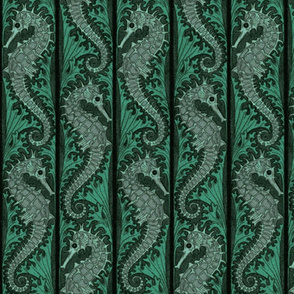 Seahorse Stripe Mosaic Emerald Grey ~ Medium