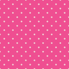 1" Polka Dot Repeat | Light Pink on Hot Pink