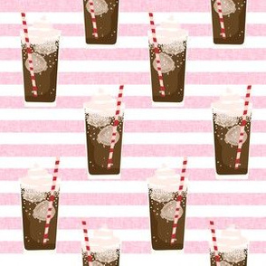 root beer float - cute ice cream soda, pop, root beer drinks, classic - pink stripe