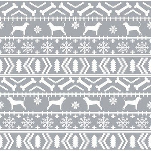 coonhound fair isle fabric - dog, dogs, pet, pets, christmas, holiday, coonhound silhouette, dog silhouette fabric