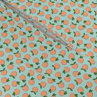 (micro scale) peaches - polka dots on aqua C18BS