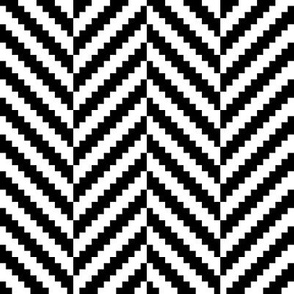 Herringbone Pattern | Black and White Collection