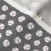 (micro scale) baseballs - grey linen C18BS