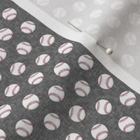 (micro scale) baseballs - grey linen C18BS