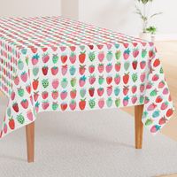 Cute strawberries | Big // pink & green fruit girls room nursery decor little girls fabric