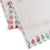 Cute strawberries | Big // pink & green fruit girls room nursery decor little girls fabric