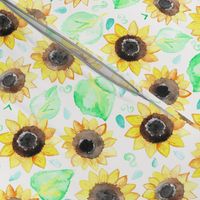 Cheerful Watercolor Sunflowers - Large Scale