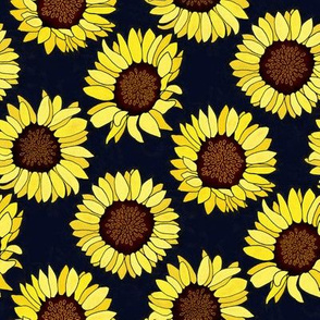 Sunflower are the New Roses! on Navy - Small