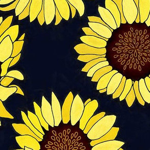 Sunflower are the New Roses! on Navy - Big