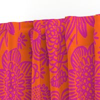 60s floral (shocking on orange)