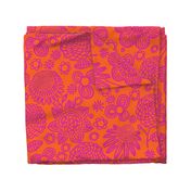 60s floral (shocking on orange)