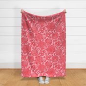60s floral (red on pink)