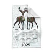 2024 deer calendar tea towel