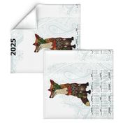 2024 fox calendar tea towel