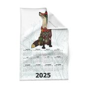 2024 fox calendar tea towel