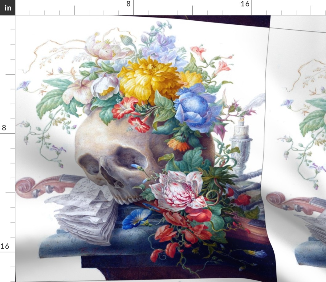 2 custom skeleton skull violin flowers  
