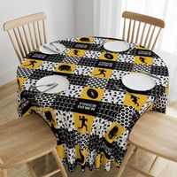 touch down - football wholecloth - black and gold - college ball -  chevron