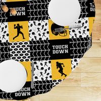 touch down - football wholecloth - black and gold - college ball -  chevron