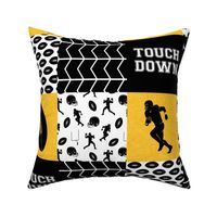 touch down - football wholecloth - black and gold - college ball -  chevron