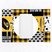 touch down - football wholecloth - black and gold - college ball -  plaid