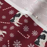 holstein cattle christmas candycane peppermint fabric ruby