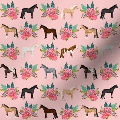 horse flowers horses riding lovers mixed pink 