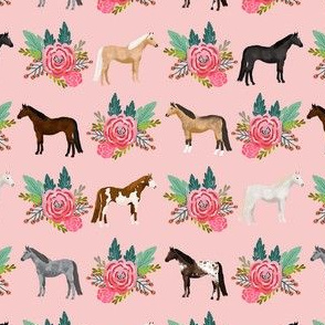 horse flowers horses riding lovers mixed pink 