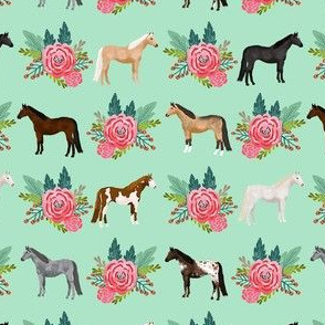 horse flowers horses riding lovers mixed mint