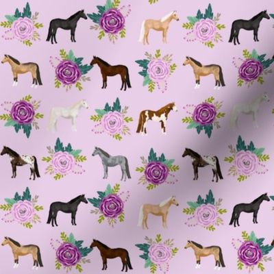 horse flowers horses riding lovers mixed purple
