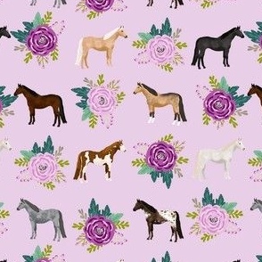 horse flowers horses riding lovers mixed purple