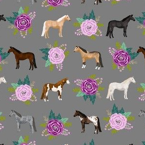 horse flowers horses riding lovers mixed grey