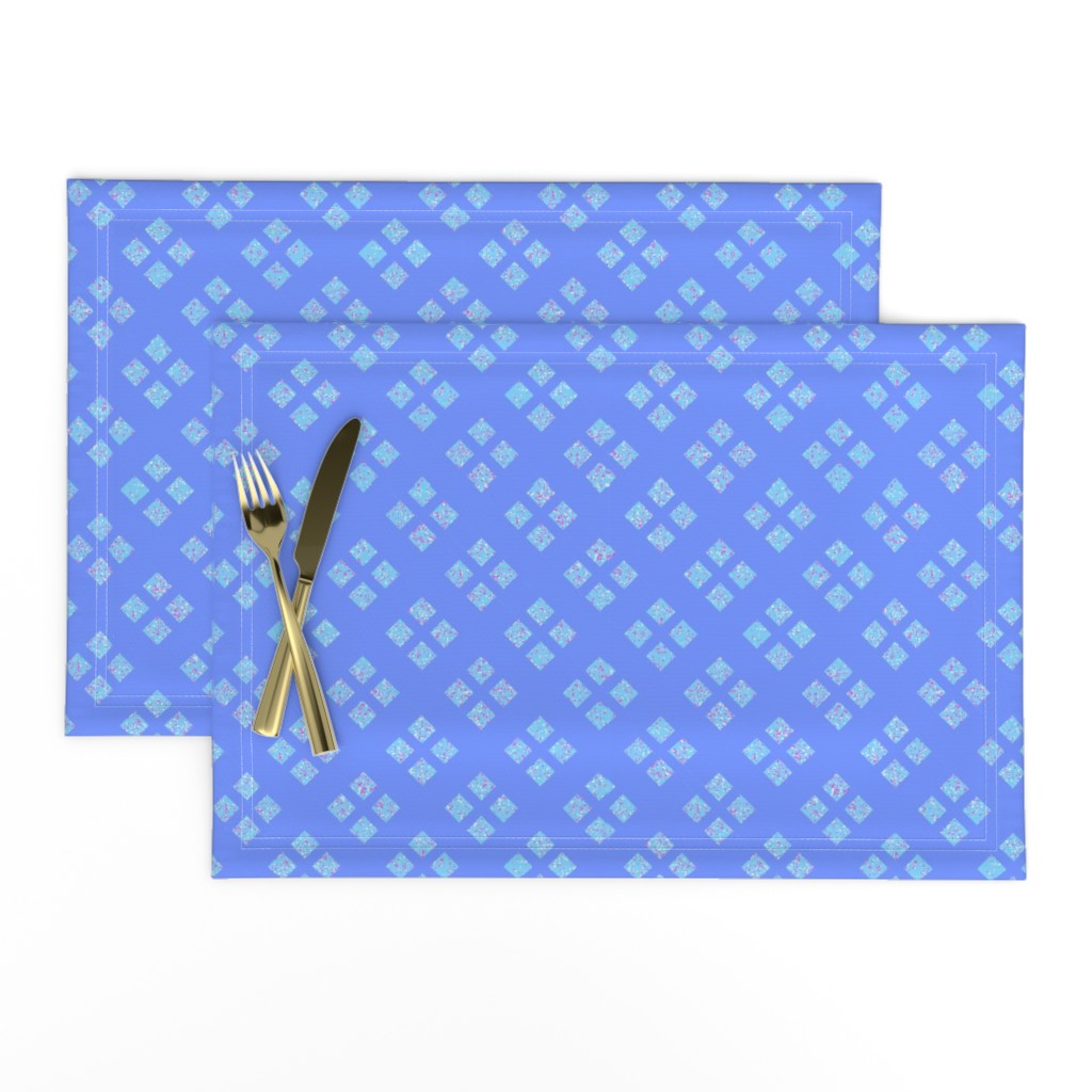 CSMC3 -  Diagonal Windowpane Checks in Periwinkle and Speckled  Periwinkle