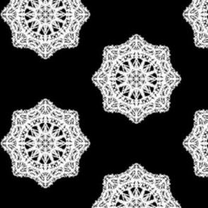 Heirloom Lace Doileys on Black