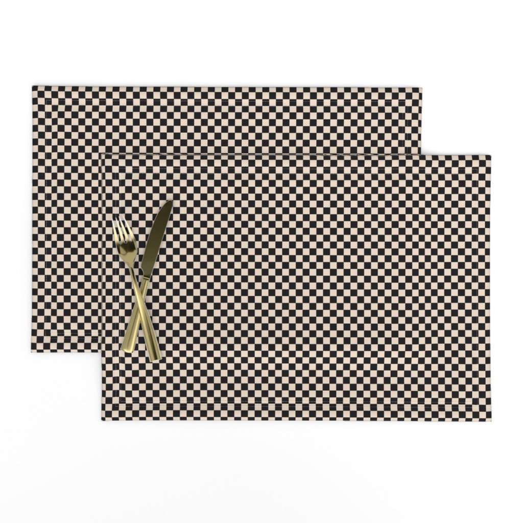 ★ CHECKER ★ Black and White (Ecru) – 1/3 inch / Collection : On fire -Burning Prints