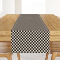 ★ CHECKER ★ Black and White (Ecru) – 1/3 inch / Collection : On fire -Burning Prints