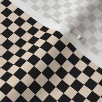 ★ CHECKER ★ Black and White (Ecru) – 1/3 inch / Collection : On fire -Burning Prints