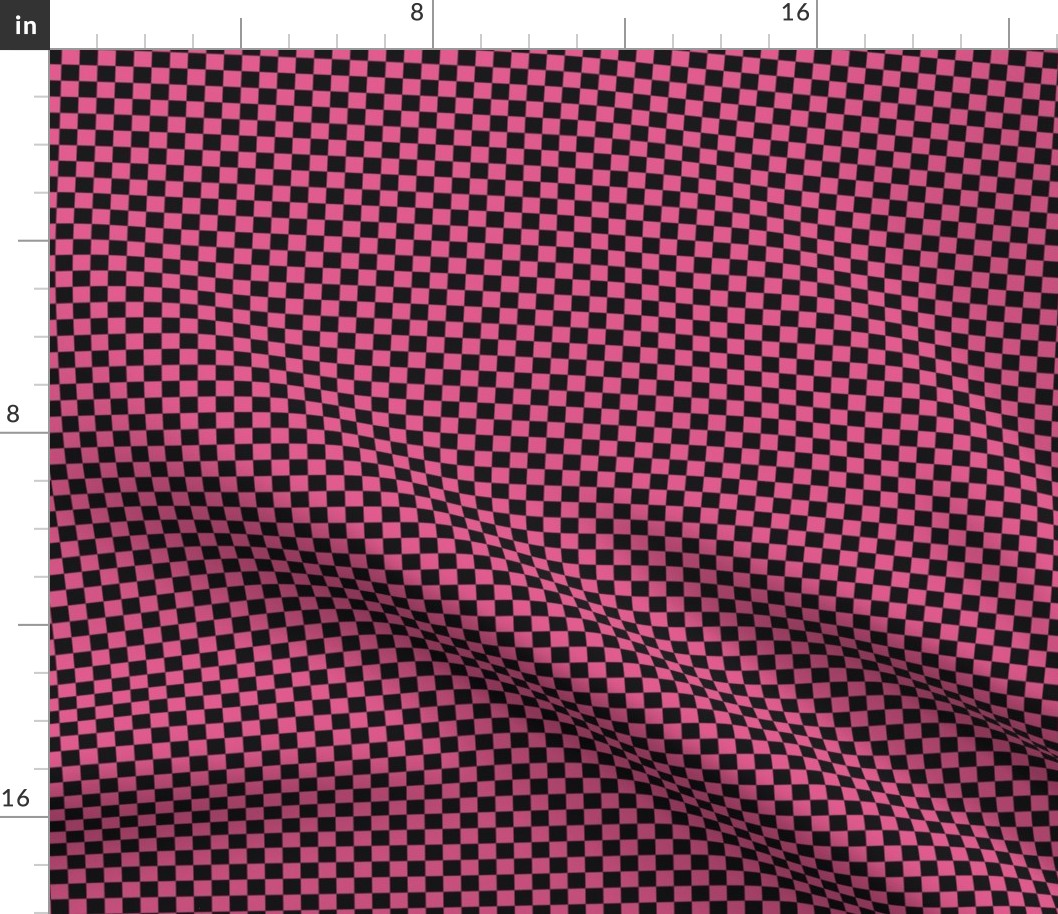 ★ CHECKER ★ Black and Pink – 1/3 inch / Collection : On fire -Burning Prints