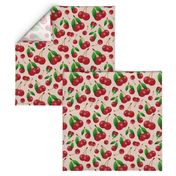 ripe sweet red cherries pattern blush