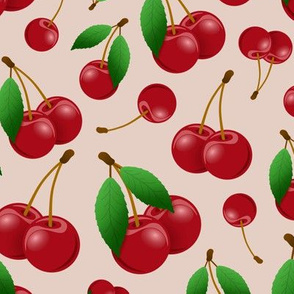 ripe sweet red cherries pattern blush
