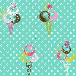 Scoops of Retro Sorbet (retro mint)