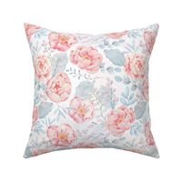 10"  Roses Bloom Blush Floral Flower Pattern