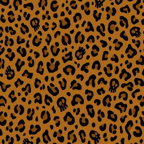 ★ SKULLS x LEOPARD ★ Yellow Ochre - Small Scale / Collection : Leopard Spots variations – Punk Rock Animal Prints 3