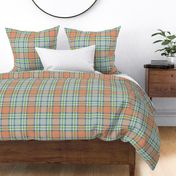 lime peach blue plaid 