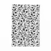 Black and white endless soccer balls pattern - small