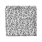 Black and white endless soccer balls pattern - small