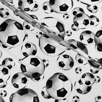 Black and white endless soccer balls pattern - small